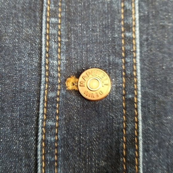 Madewell Dark Blue A-Line Jean Denim Button-Up Front Mini Skirt Sz 8 96%Cotton - Picture 4 of 10